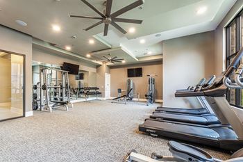 Fitness center with free weights